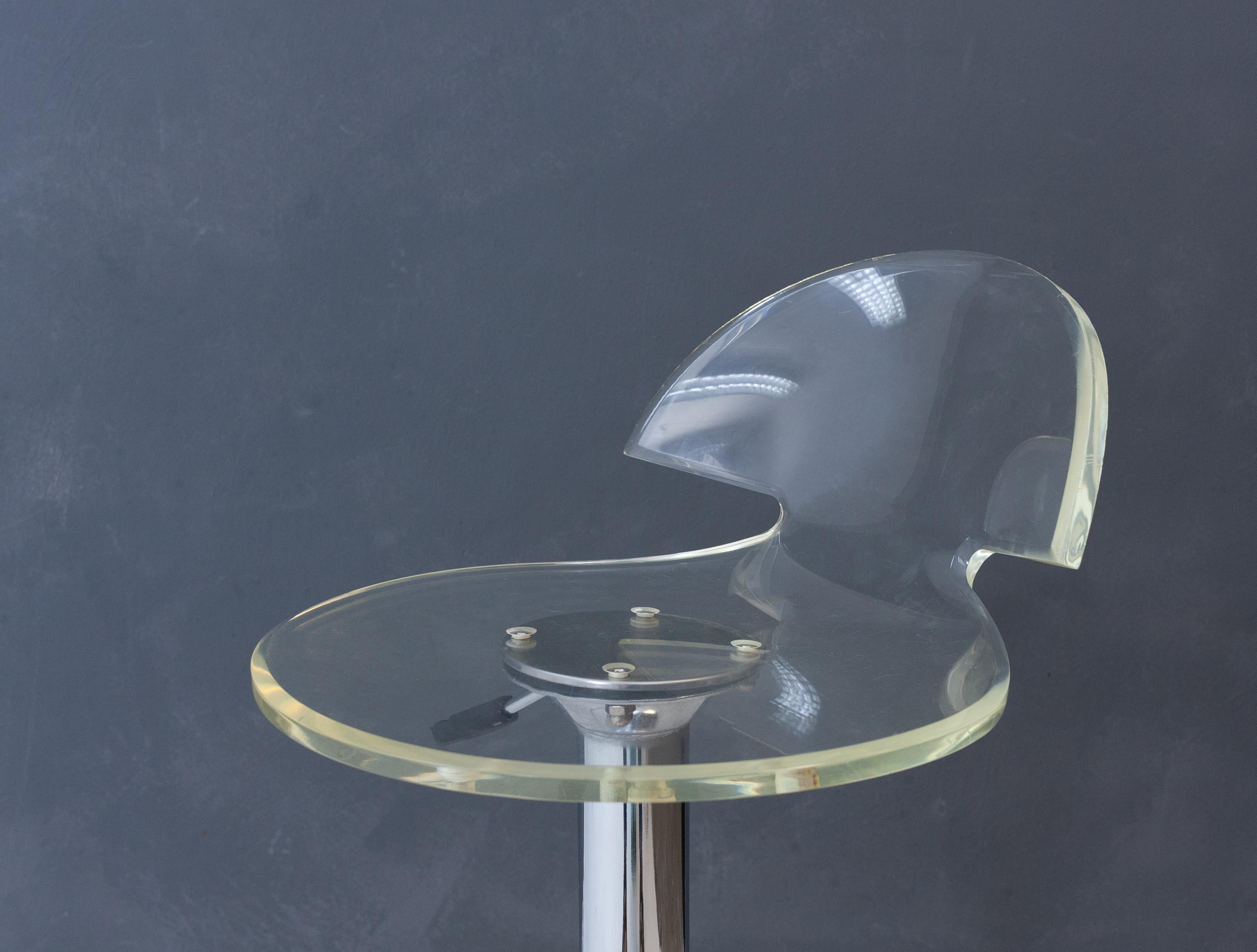 Space Age Vintage Stool Lucite Chrome