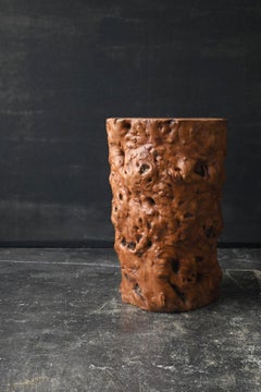 Vintage stool made from wood burl / Modern design / 20th century~