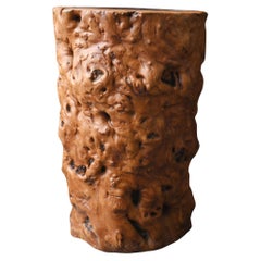 Vintage stool made from wood burl / Modern design / 20th century~