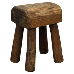 Sgabello vintage stile primitivo brutalista folcloristico