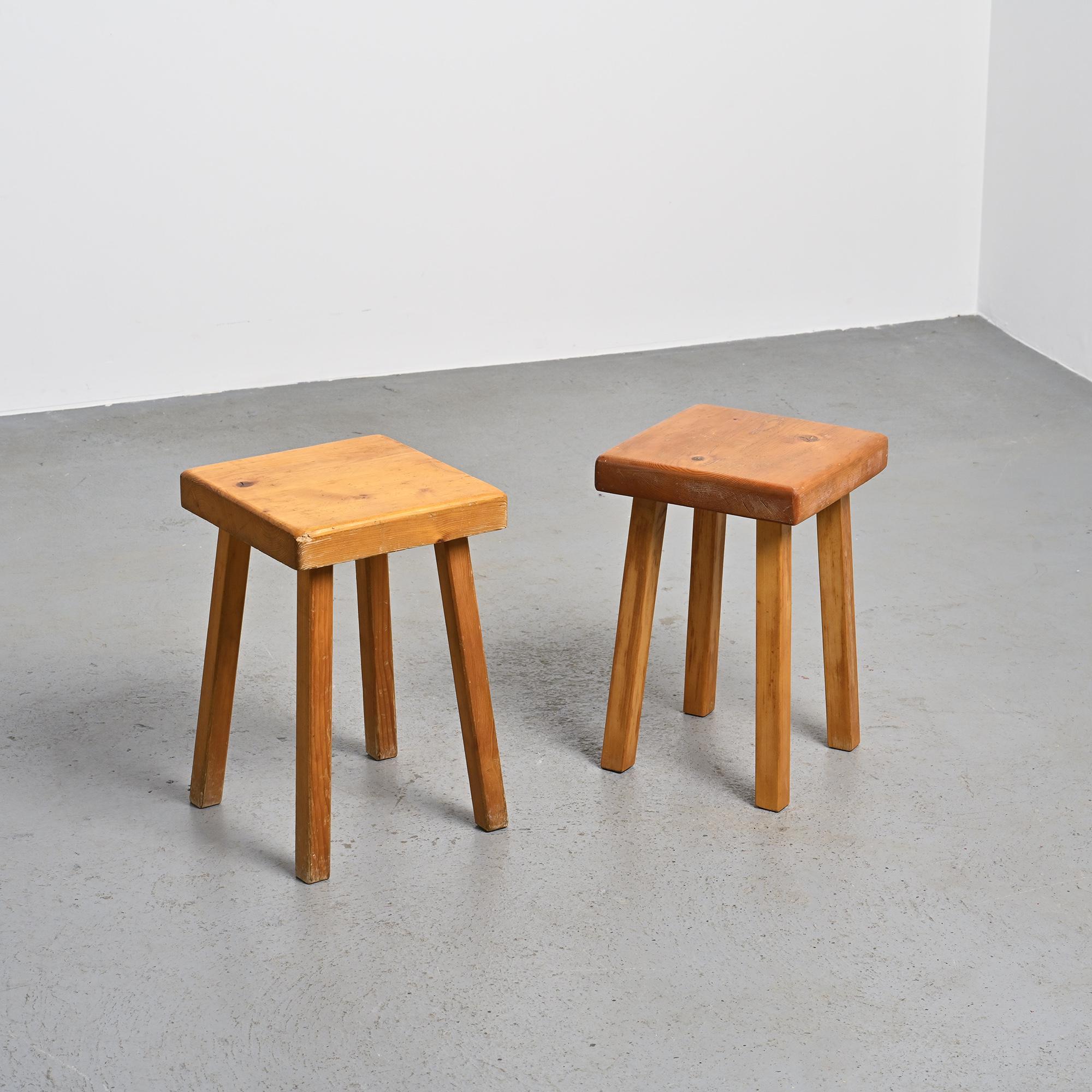 Post-Modern Vintage Stools from les Arcs France, Set of 2 For Sale