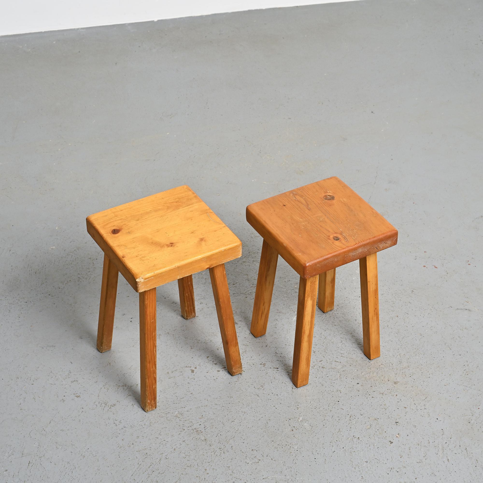 20th Century Vintage Stools from les Arcs France, Set of 2 For Sale