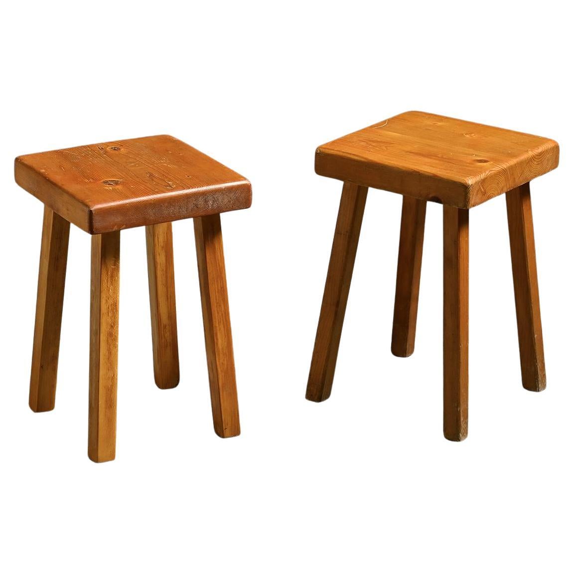 Vintage Stools from les Arcs France, Set of 2 For Sale