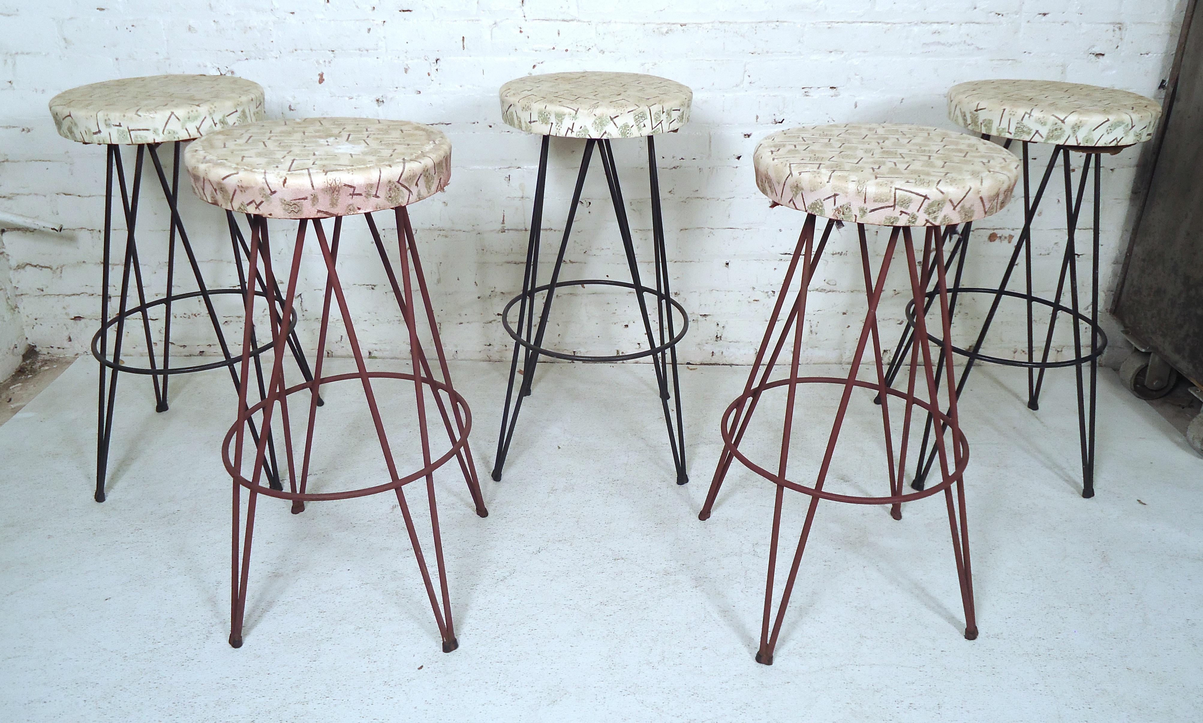 2 bar RETRO 70's VINTAGE STEEL HAIRPIN TABLE LEGS INDUSTRIAL EAMES STYLE 