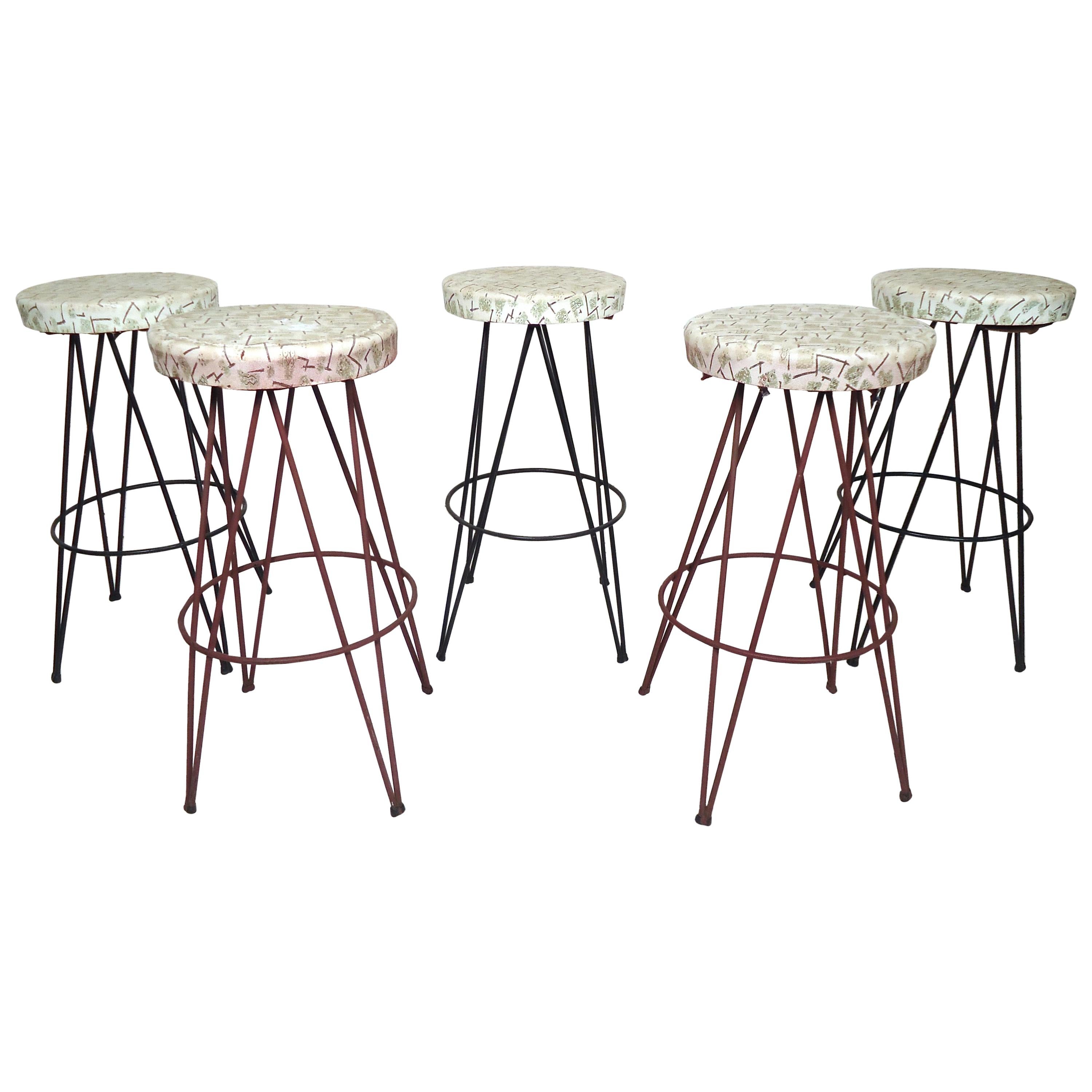 Vintage Stools with Hairpin Legs
