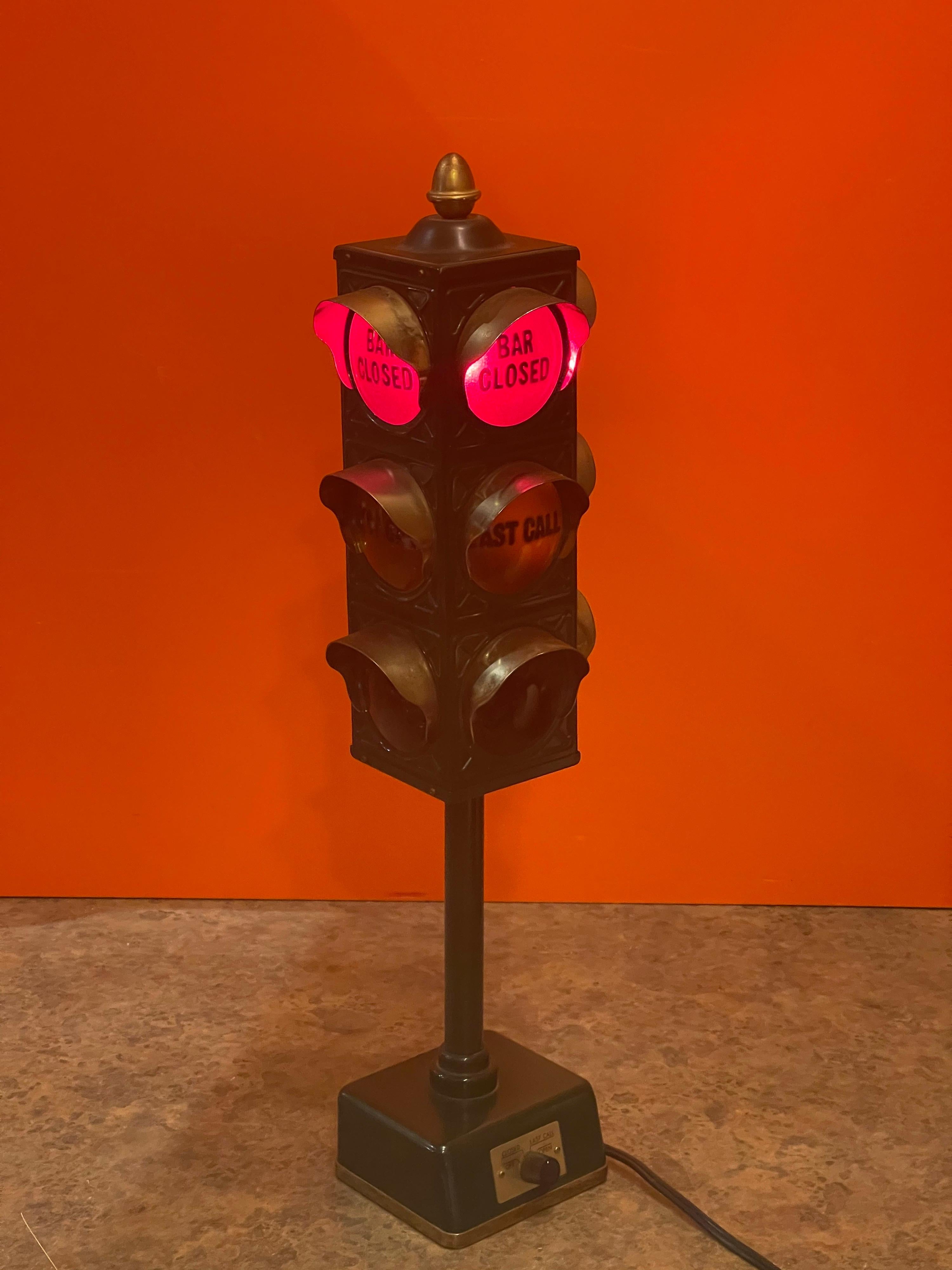 Metal Vintage Stop Light / Traffic Signal Bar Lamp by B&B