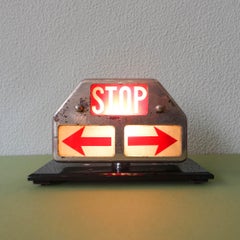 Vintage STOP Sign from Portuguese Taxi, 1970's