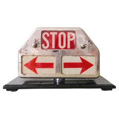 Vintage STOP Sign from Portuguese Taxi, 1970's