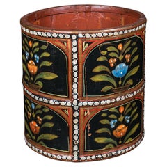 Vintage Storage Bin, English, Handpainted, Waste Paper Basket, Mid Century, 1960