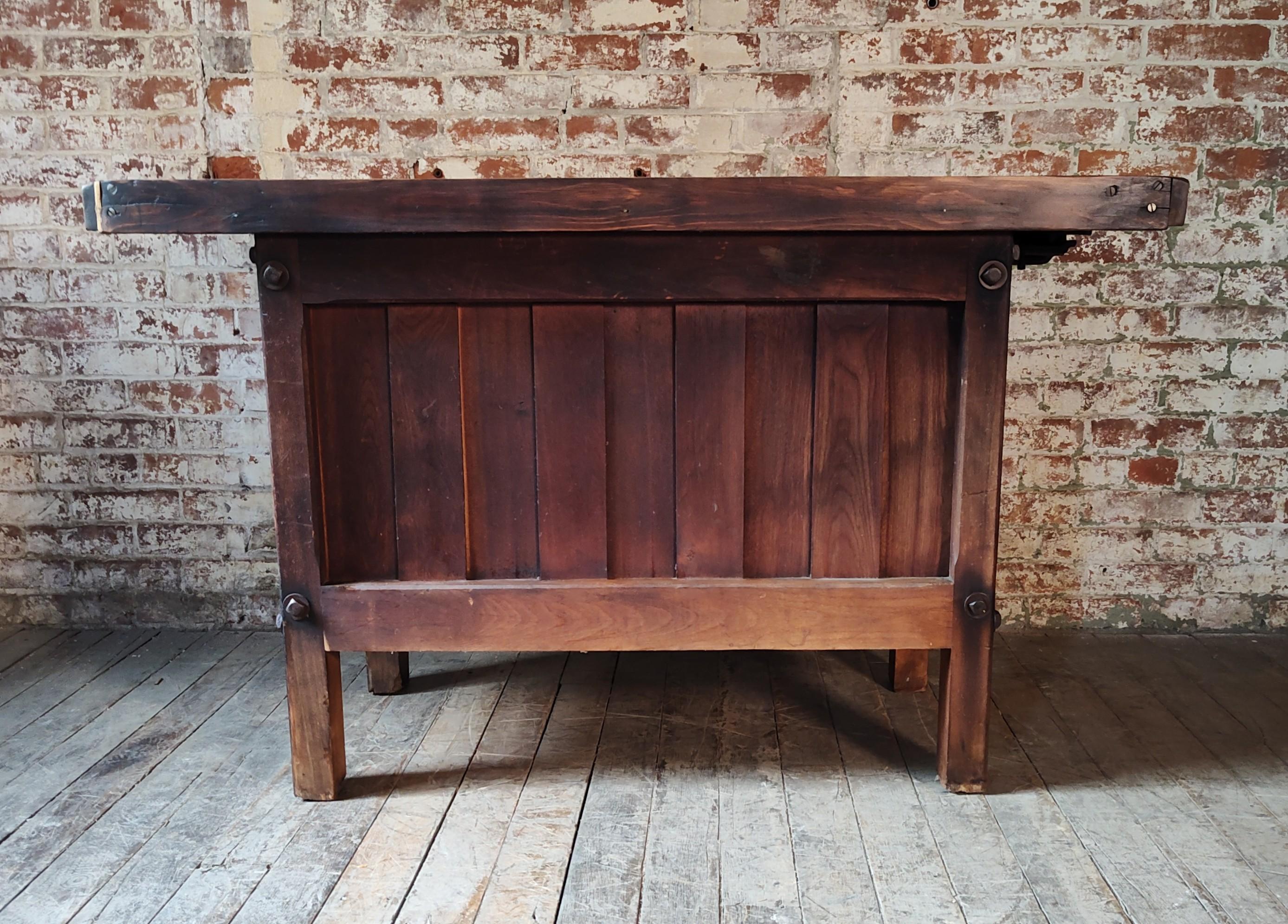 Vintage Storage Workbench with Quick Release Vise 4
