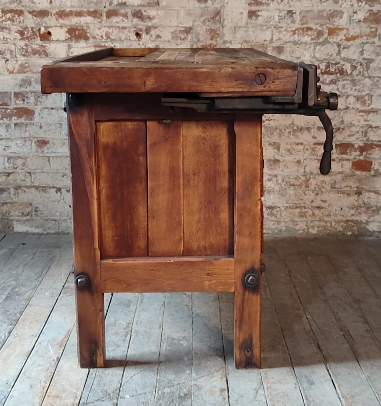 Vintage Storage Workbench with Quick Release Vise 5
