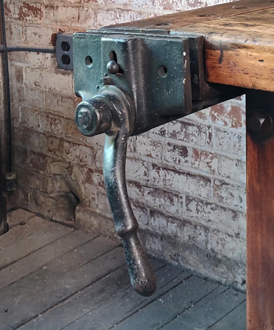 Vintage Storage Workbench with Quick Release Vise 9