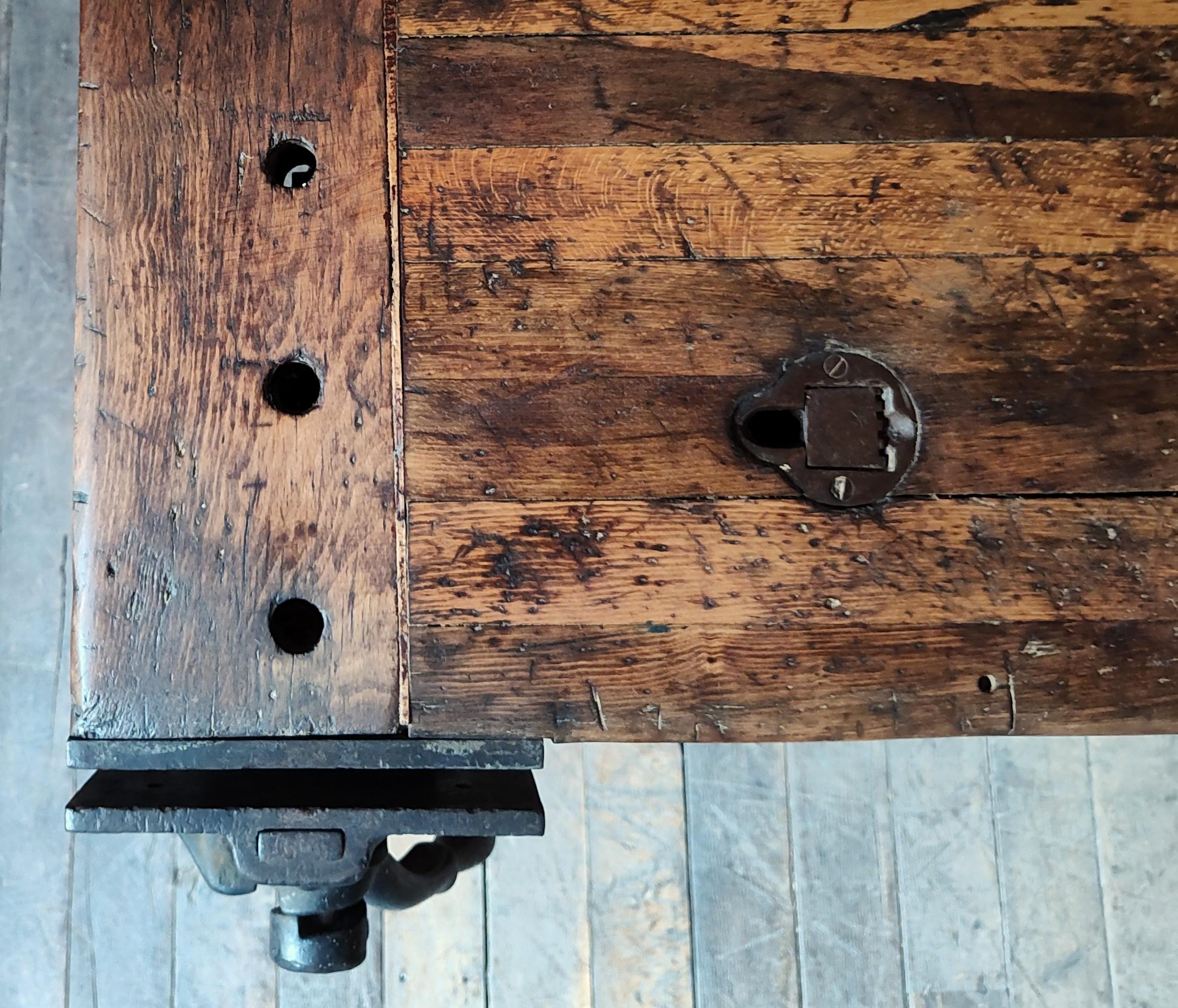Vintage Storage Workbench with Quick Release Vise 10