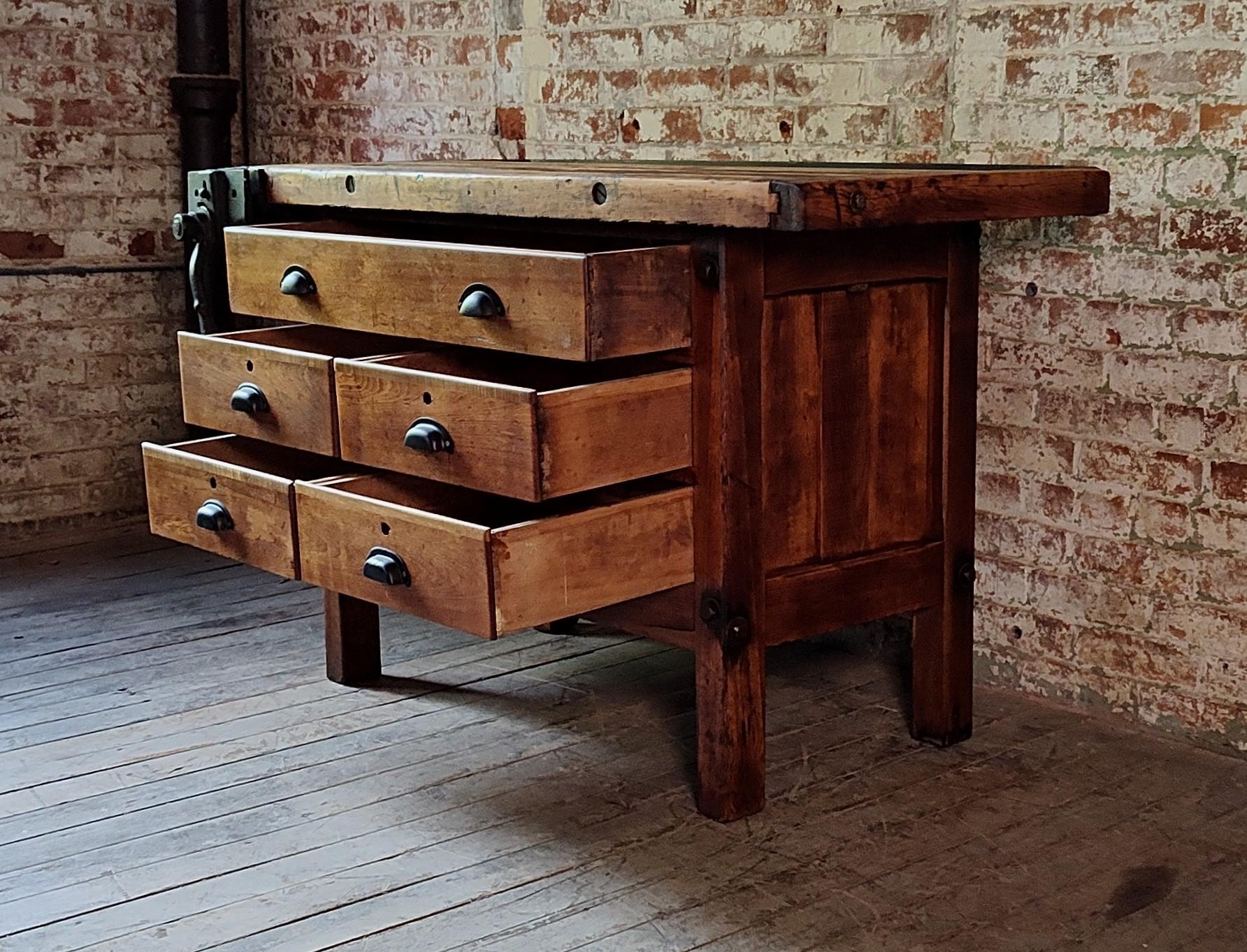 Vintage Storage Workbench with Quick Release Vise 1
