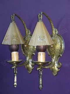 Vintage Storybook Wall Sconces 1930s priced per pair