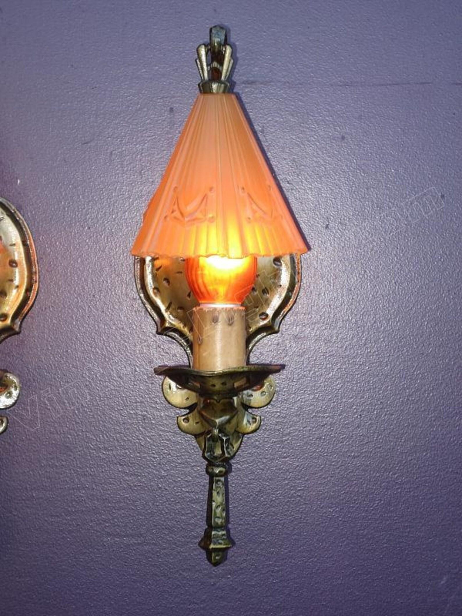 Tudor Vintage Storybook Wall Sconces 1930s priced per pair