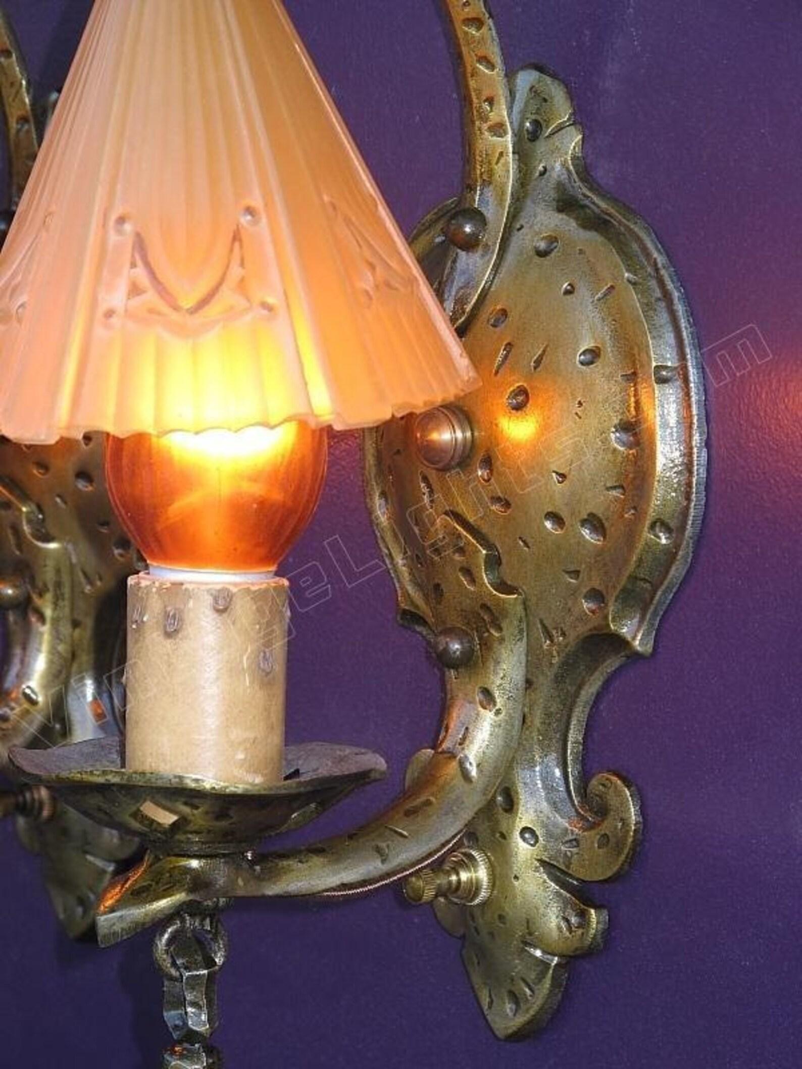 American Vintage Storybook Wall Sconces 1930s priced per pair