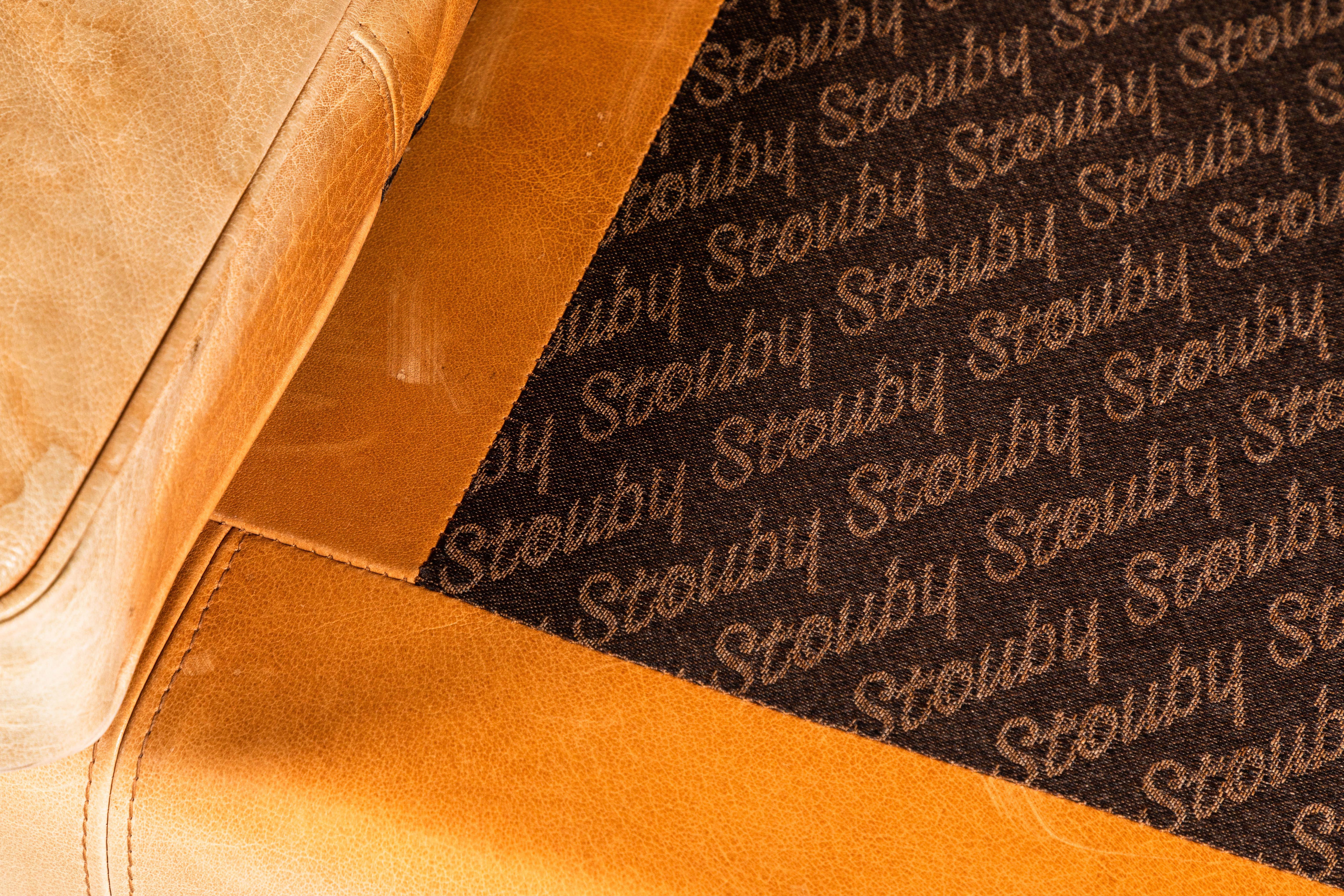 Vintage Stouby Danish Leather and Mahogany Sofa 5