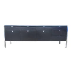 74" Vintage Stow Davis Credenza con tapa de cuero