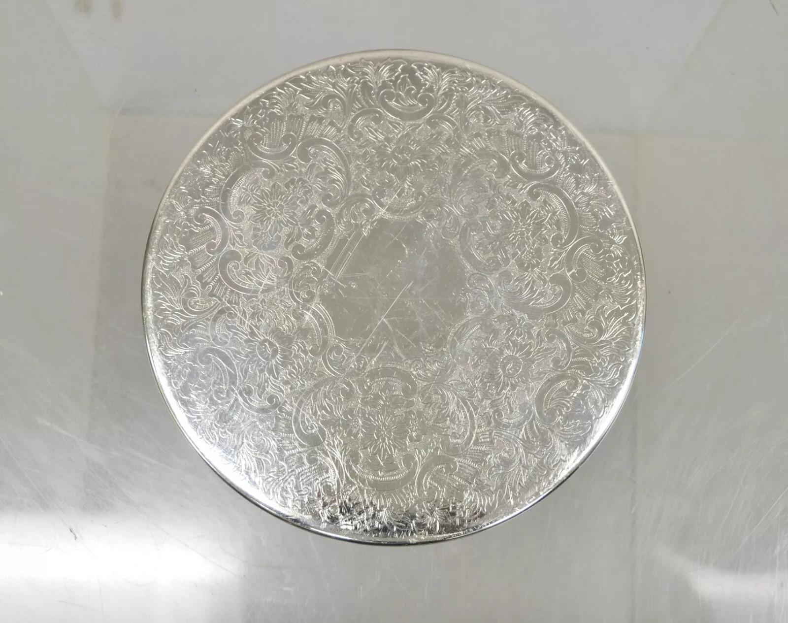 Vintage Strachan Floral Etched Victorian Silver Plated 8