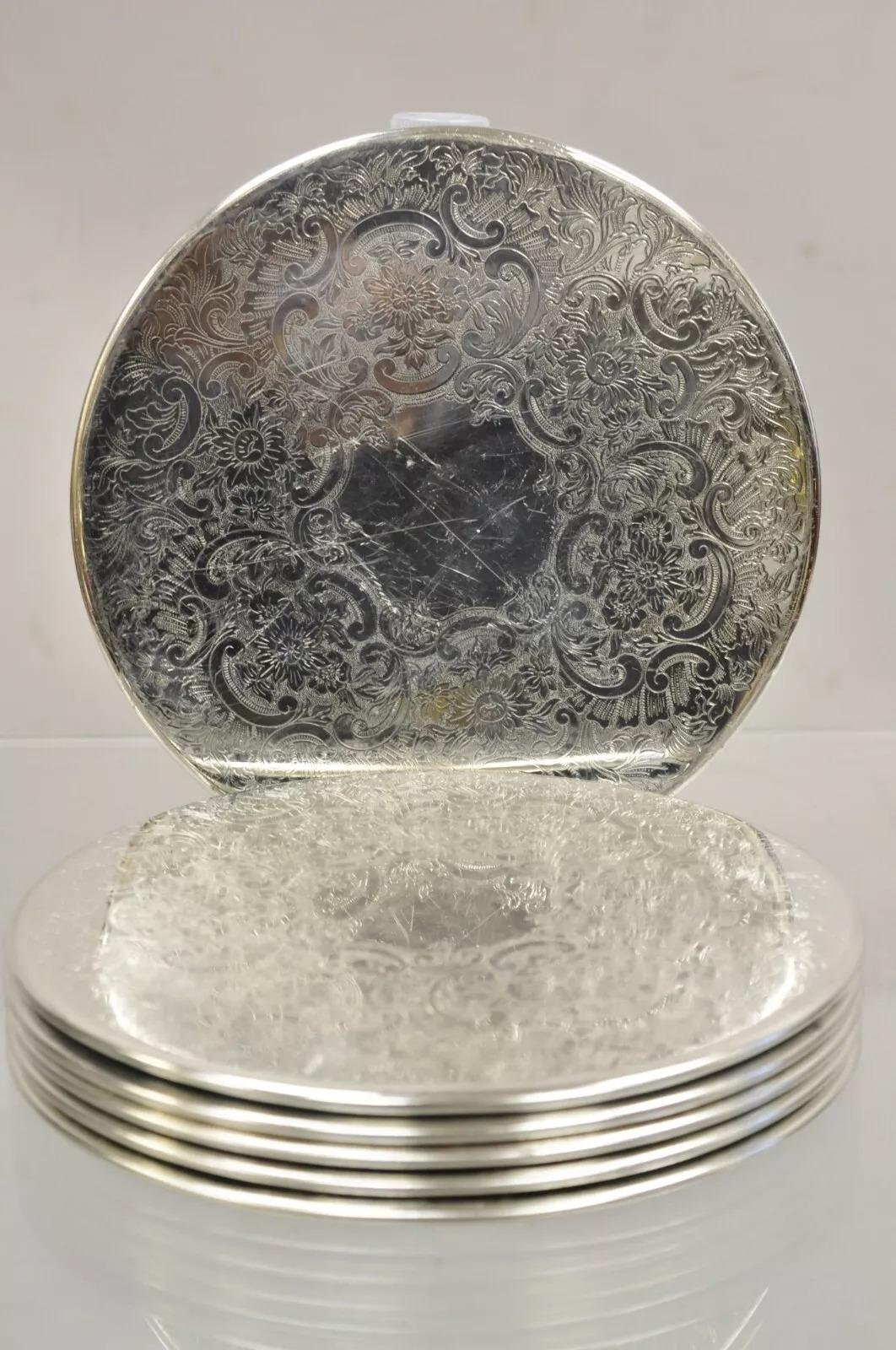 Unknown Vintage Strachan Floral Etched Victorian Silver Plated 8