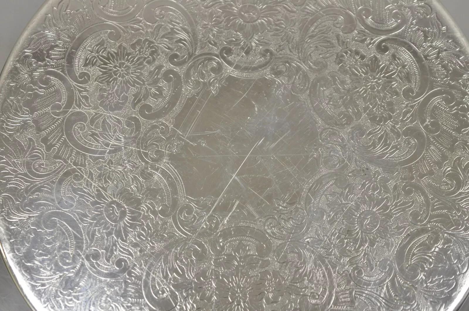 Vintage Strachan Floral Etched Victorian Silver Plated 8