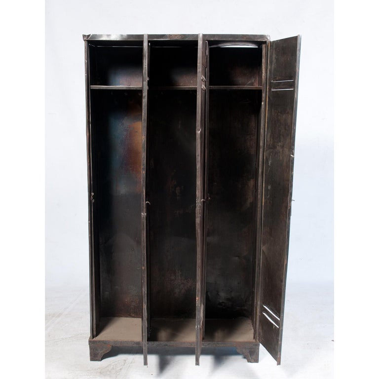 Vintage Strafor ThreeDoor Metal Locker, circa 1975 For Sale at 1stDibs