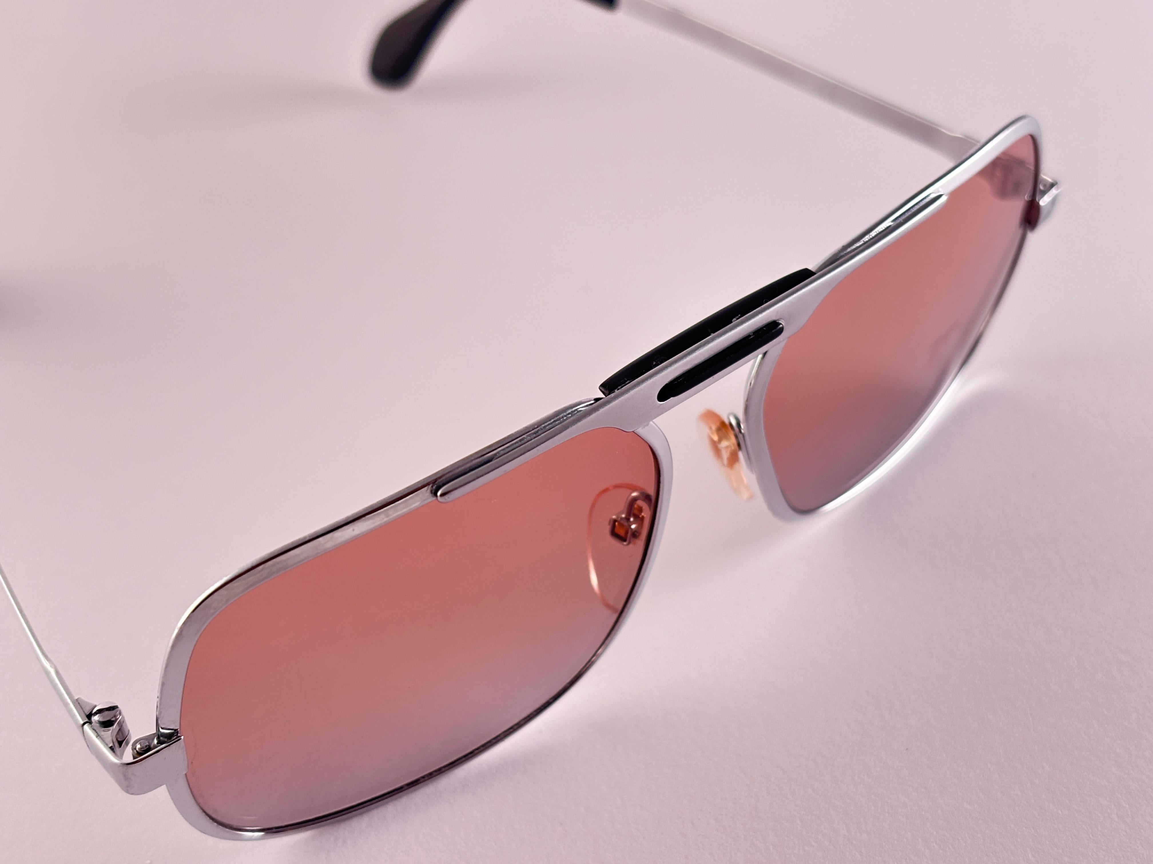 Vintage Strahler Silber Frame Rose Lenses 1970'S Sonnenbrille (Braun) im Angebot
