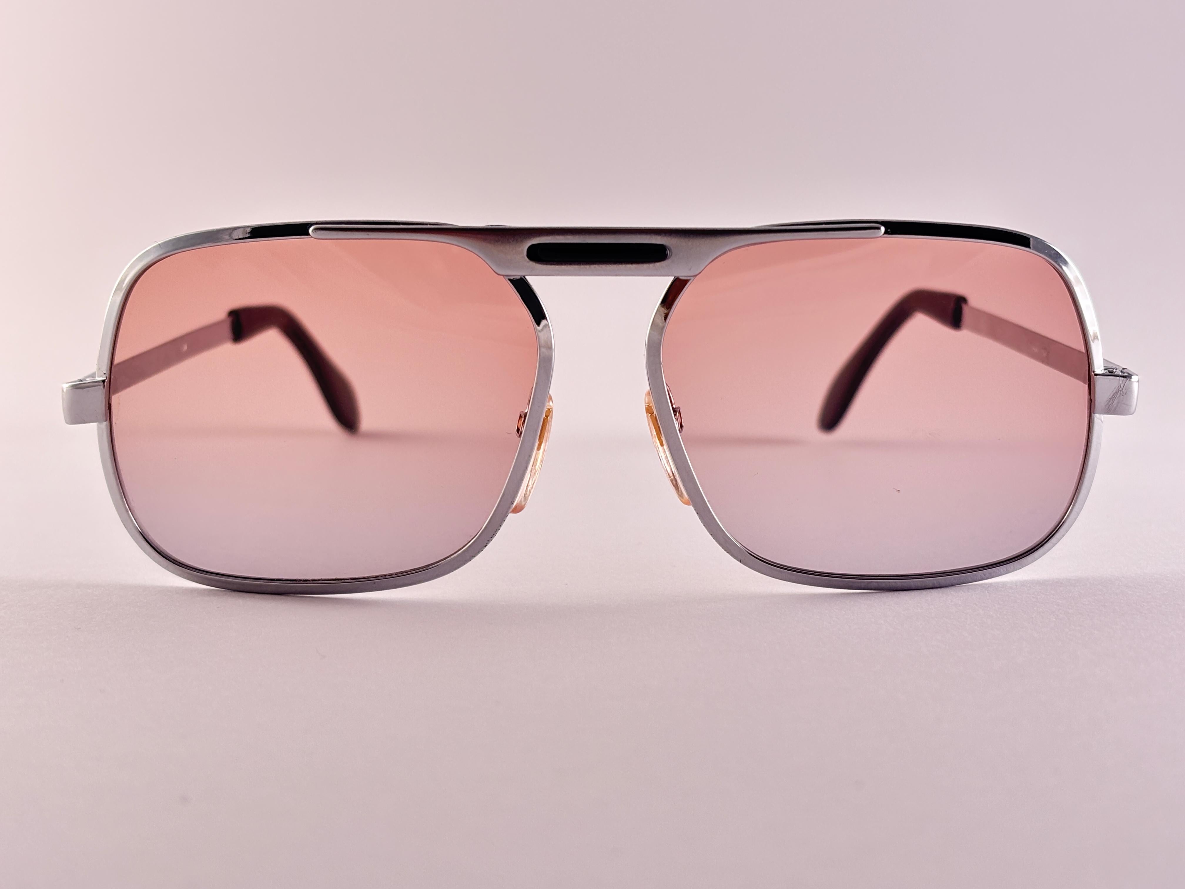 Vintage Strahler Silber Frame Rose Lenses 1970'S Sonnenbrille im Angebot 2