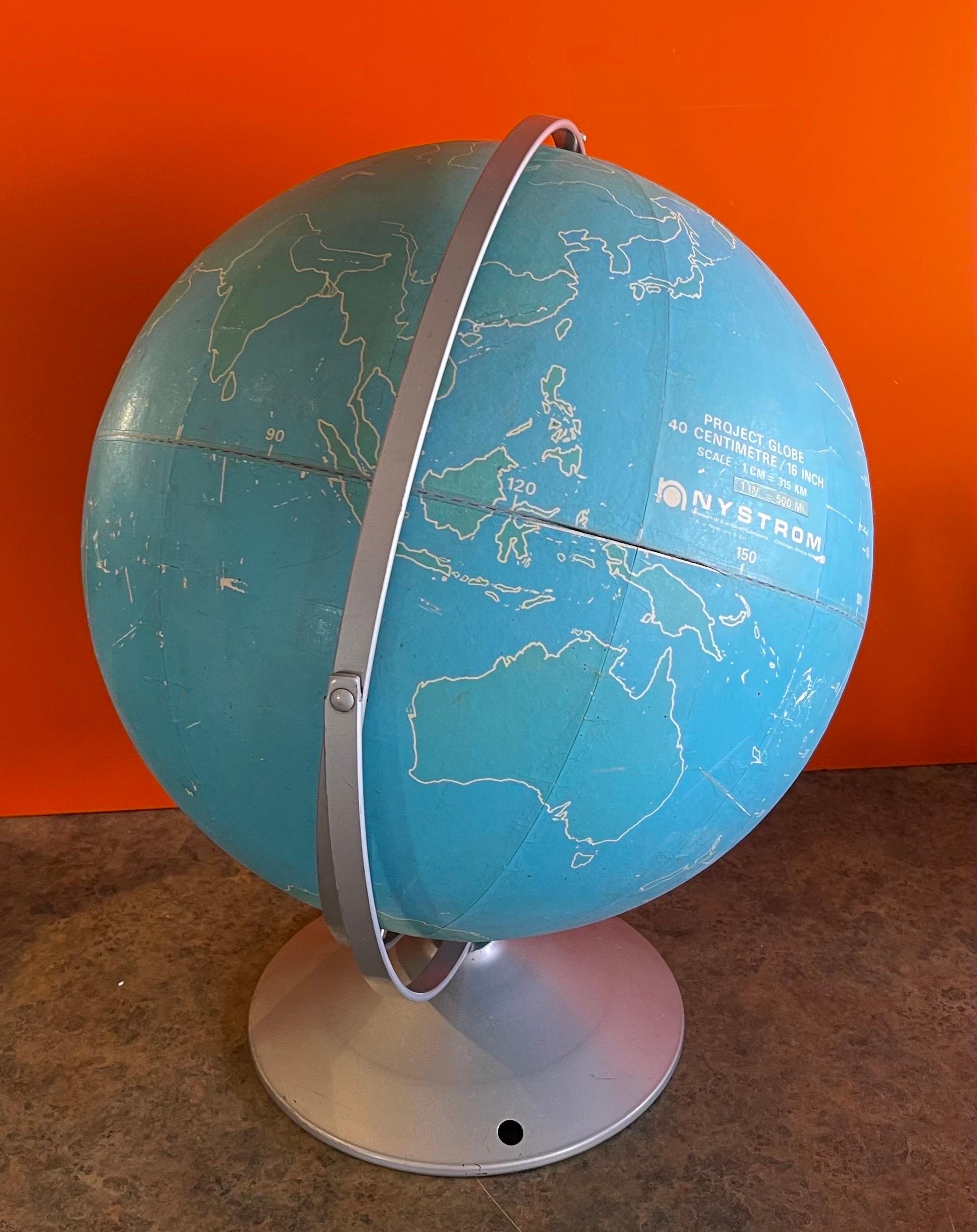 Vintage Strategy Chalk Teaching Globe on Stand by A.J. Nystrom Co 3