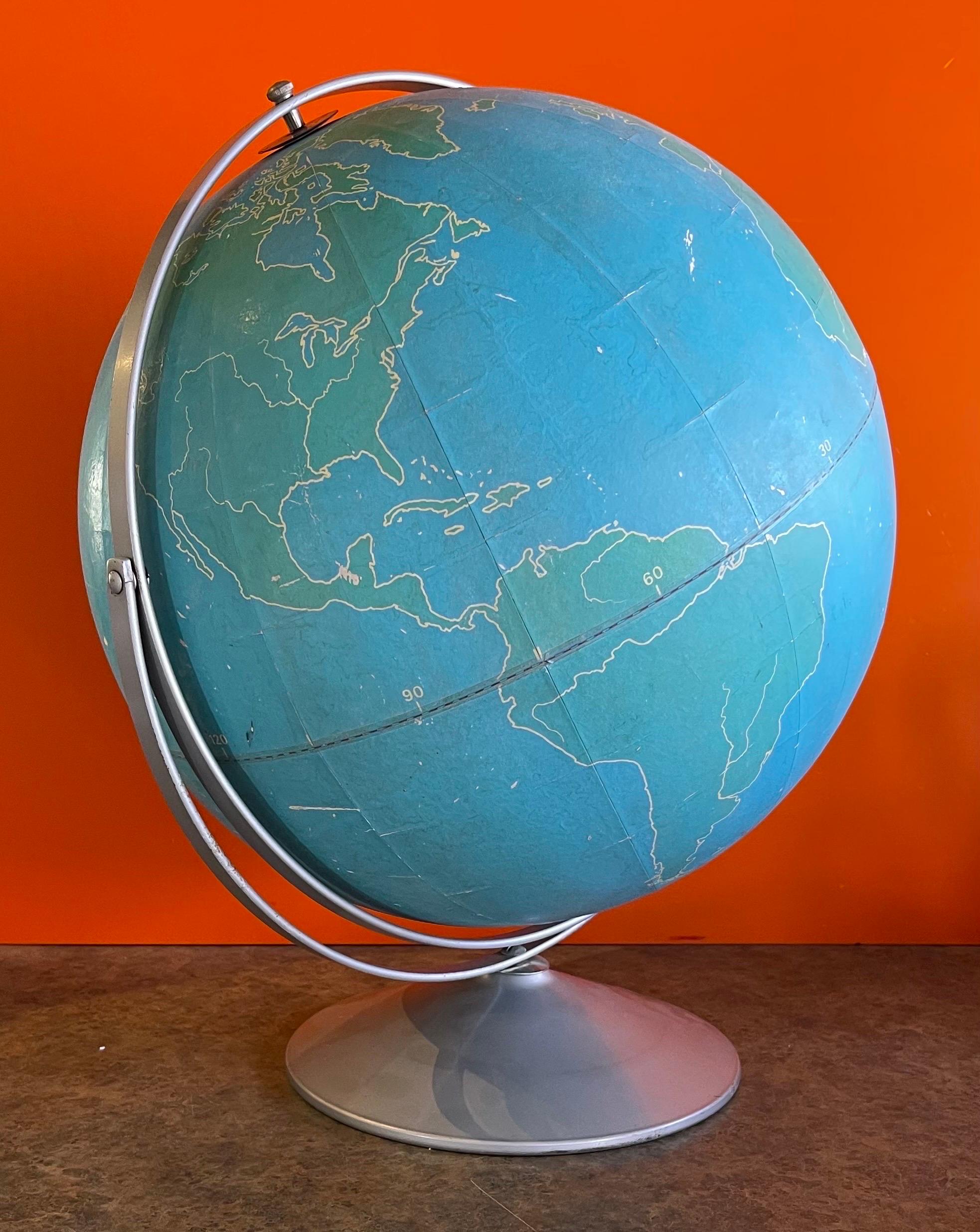 Vintage Strategy Chalk Teaching Globe on Stand by A.J. Nystrom Co 4
