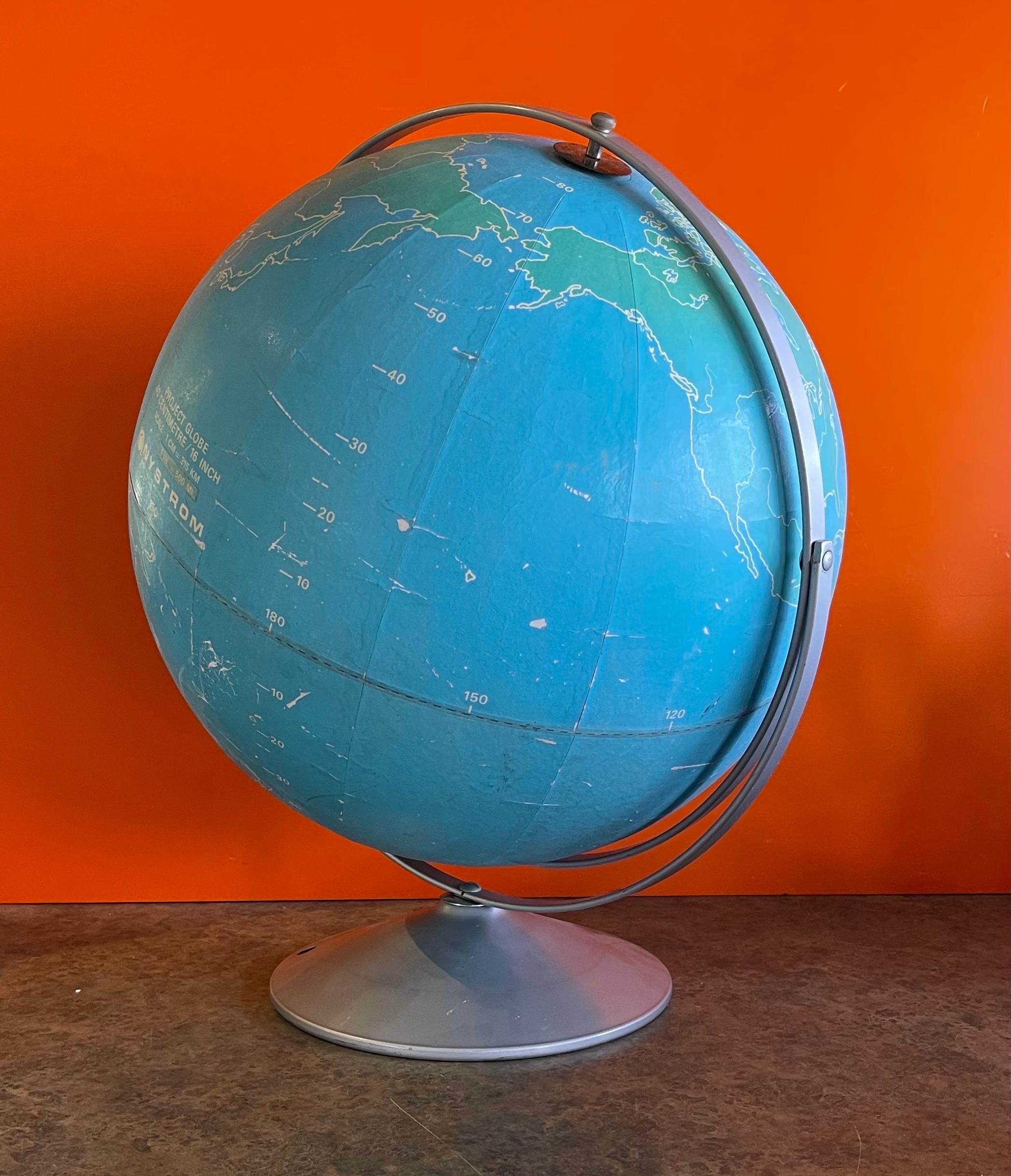 Vintage Strategy Chalk Teaching Globe on Stand by A.J. Nystrom Co 5