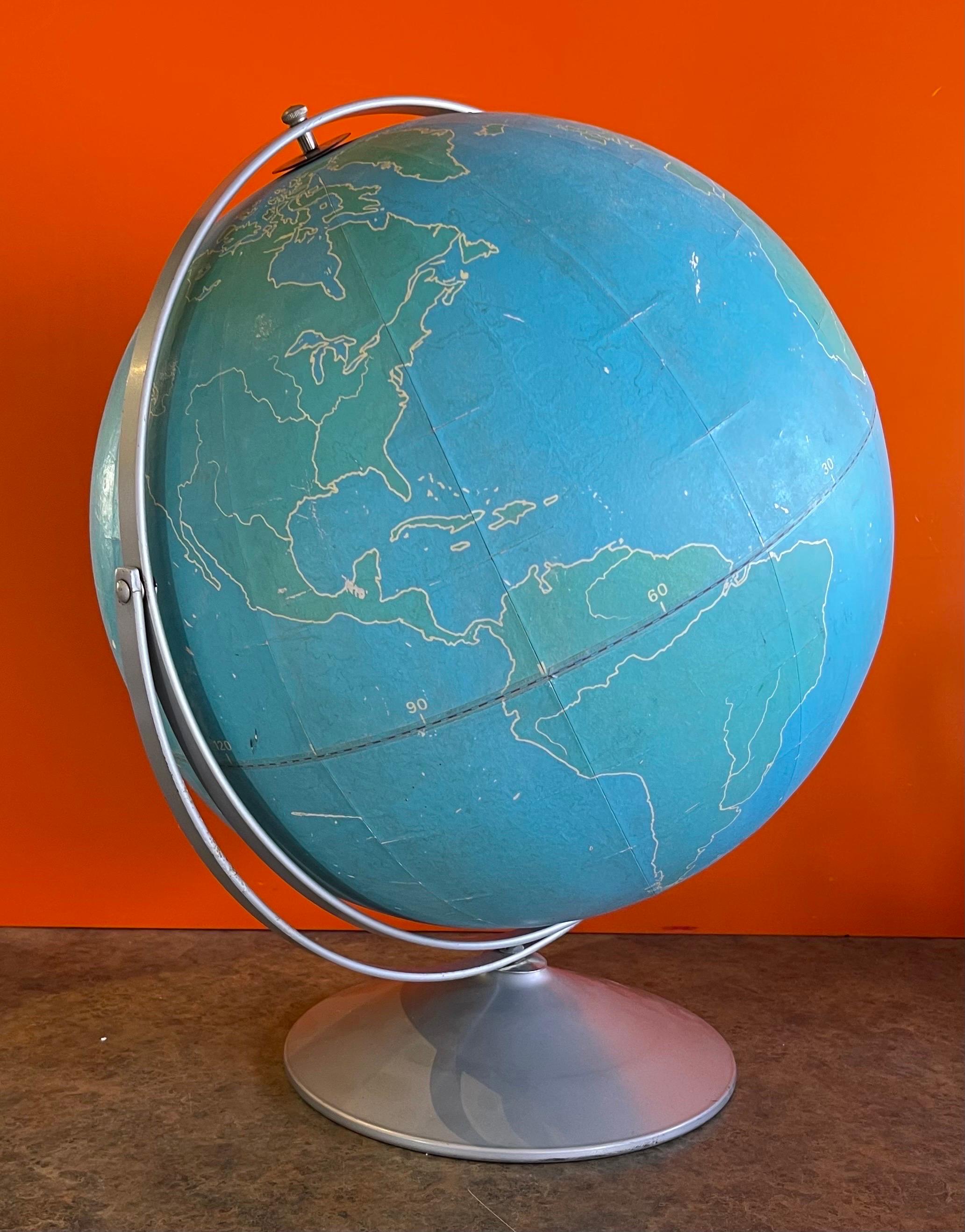 Vintage Strategy Chalk Teaching Globe on Stand by A.J. Nystrom Co 6