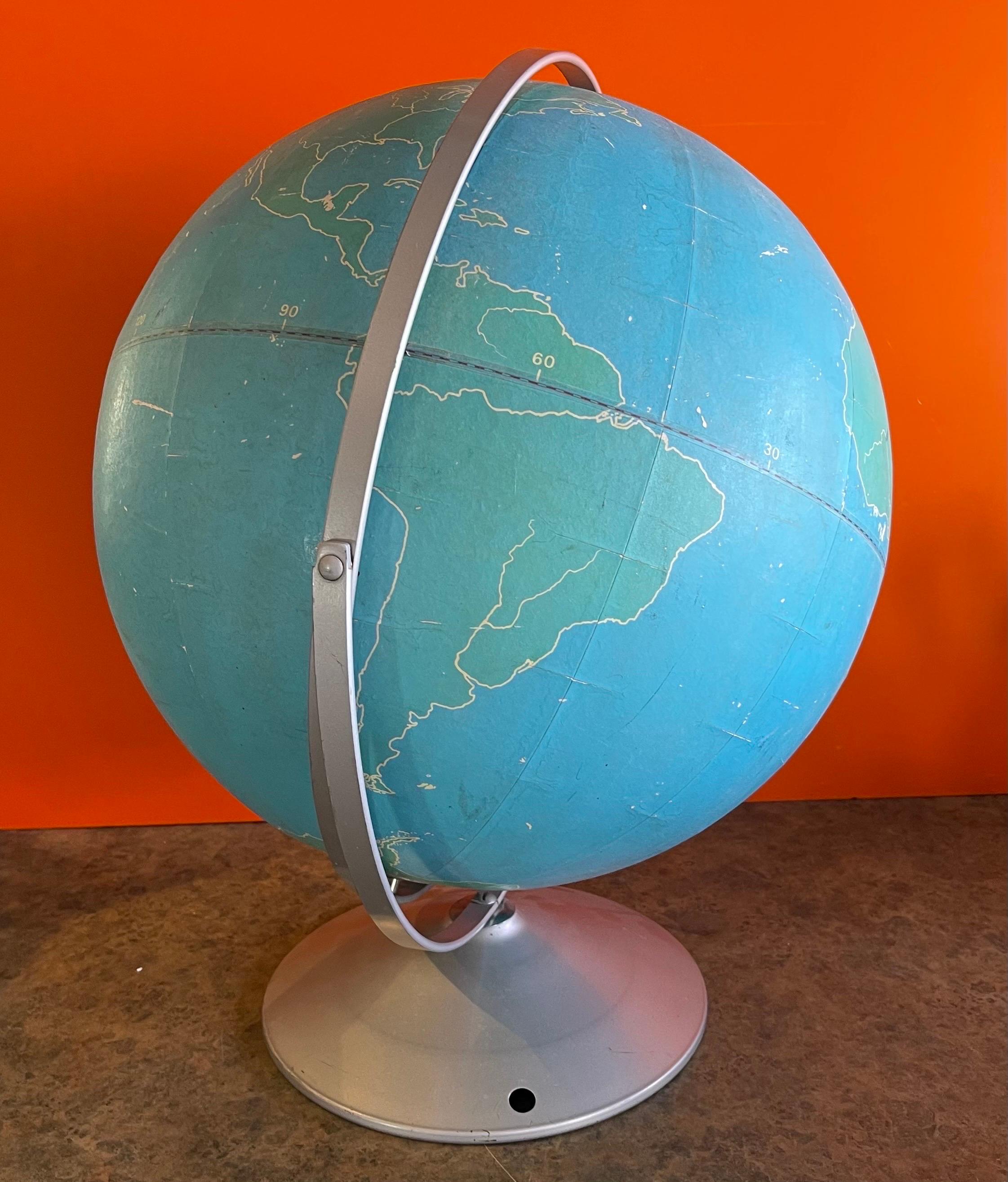 Vintage Strategy Chalk Teaching Globe on Stand by A.J. Nystrom Co 1