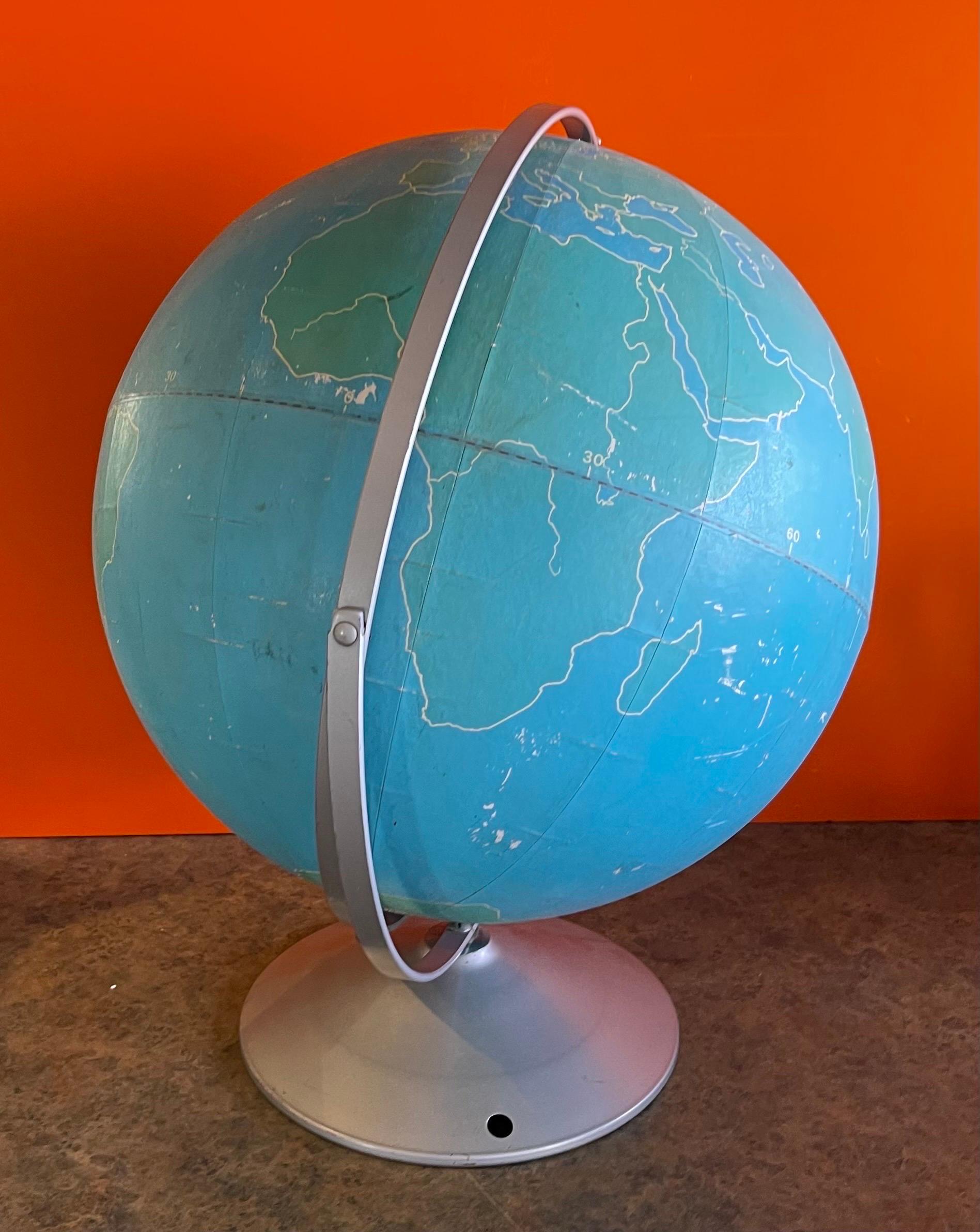 Vintage Strategy Chalk Teaching Globe on Stand by A.J. Nystrom Co 2