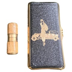 Vintage Stratton Cigarette Case & Bric Lux Paris Lipstick Lighter Set