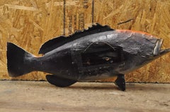 Vintage Strawberry Grouper Fish Wall Mount Taxidermy Replica Fishing Wall Decor