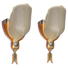 Applique murale Vintage Streamline Moderne Art Deco Lights c.1930s