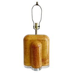 Vintage Streamlined Goatskin & Lucite Table Lamp