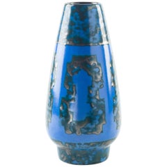 Vintage Strehla Blue Vase, Germany, Mid-20th Century