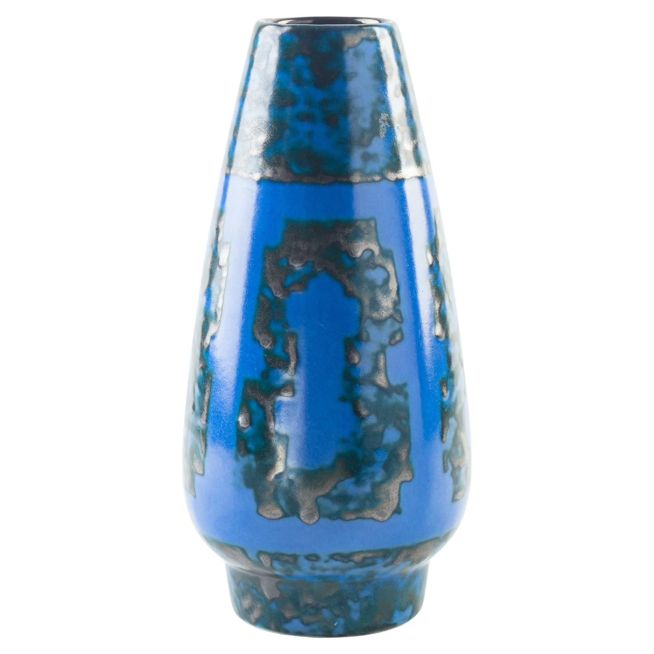 Vintage Strehla Blue Vase, Germany, Mid-20th Century