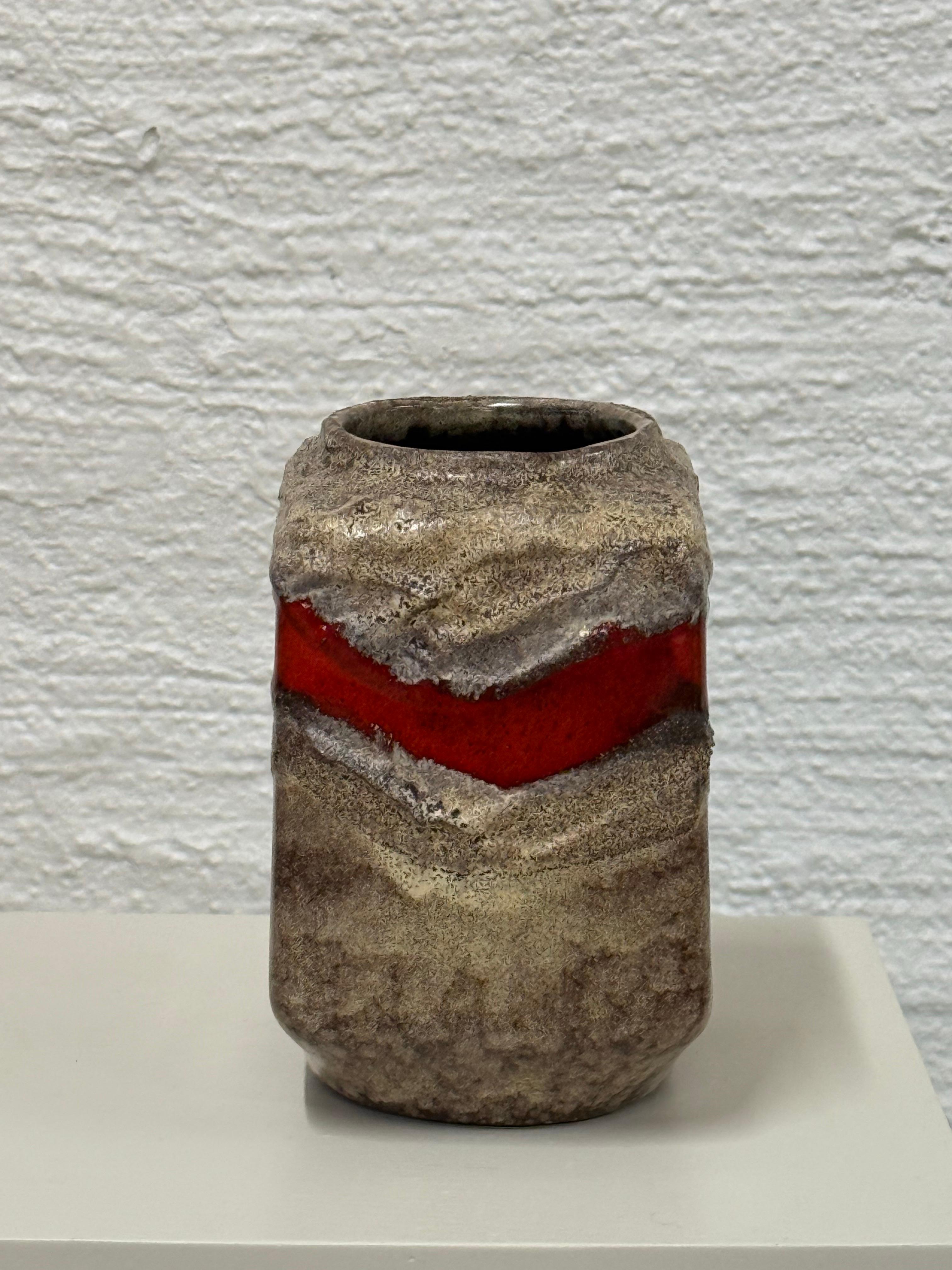 Jarrón Vintage Strehla Keramik - West German Pottery, Años 60 Alemán en venta