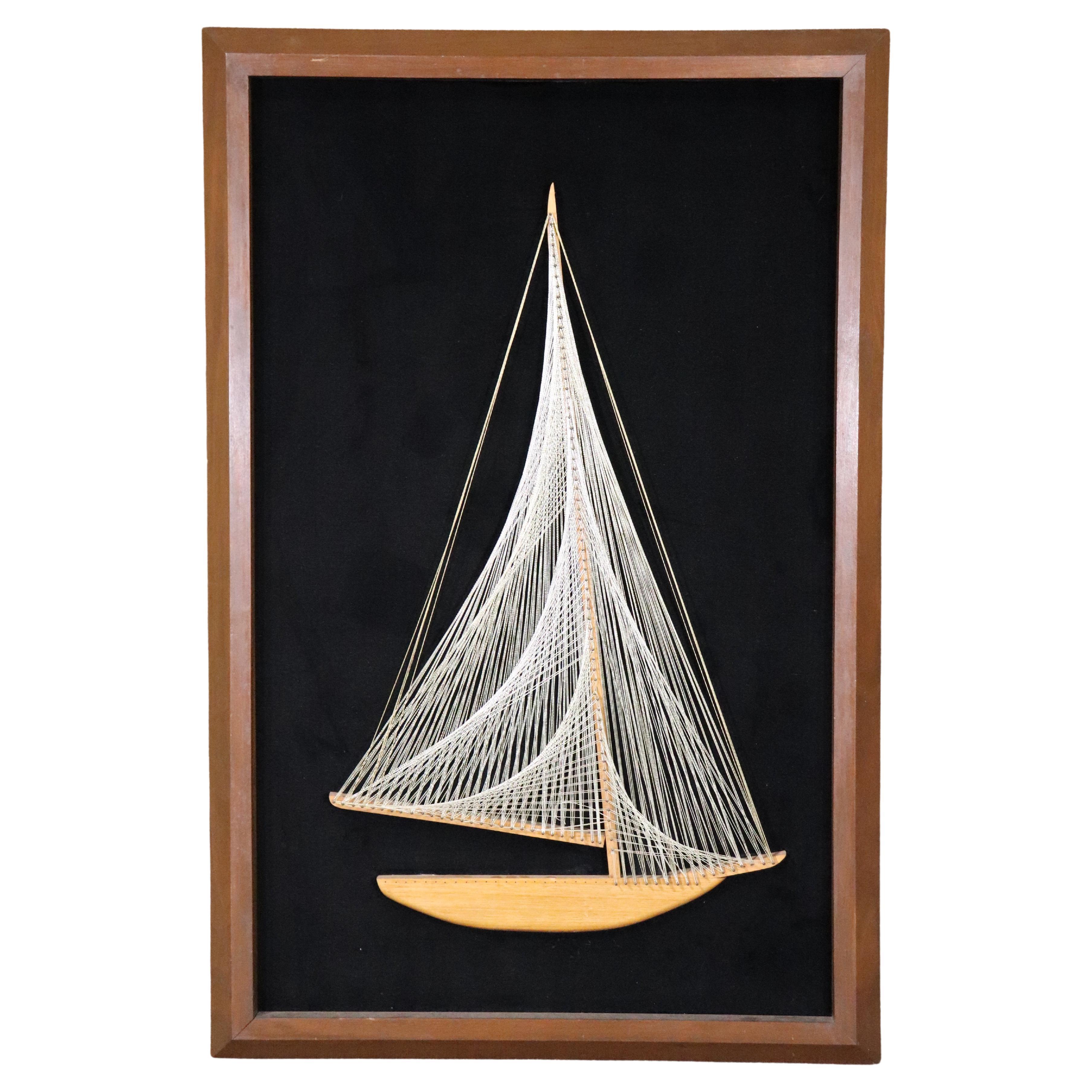 Vintage String Art Ship For Sale