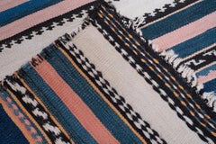 Vintage Stripe Runner Kilim Anatolian Rug, Turkish Natural Handwoven Carpet