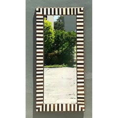 Vintage Striped Bone Inlay Wall Mirror