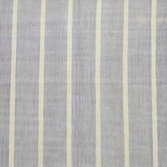 Vintage Striped Dhurrie Runner Rug in Navy Blue and Gray Tones  Rug & Kilim