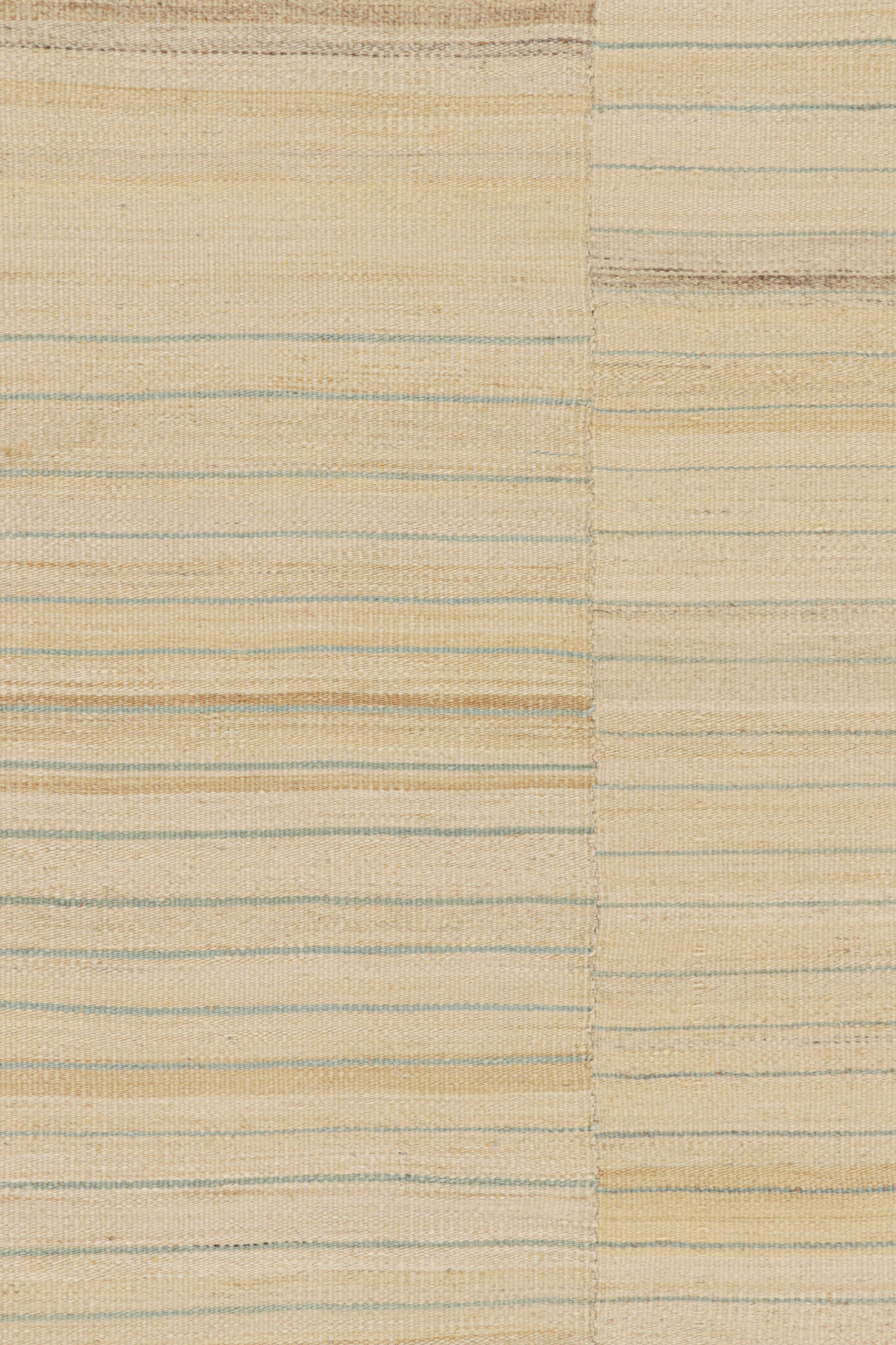 Vintage Striped Kilim in Beige-Brown and Cream Tones  Rug & Kilim In Good Condition For Sale In Long Island City, NY