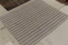 Vintage Striped Kilim in Gray Striations, Salt and Pepper Colors by Rug & Kilim