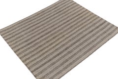 Vintage Striped Kilim in Gray Striations, Salt and Pepper Colors by Rug & Kilim