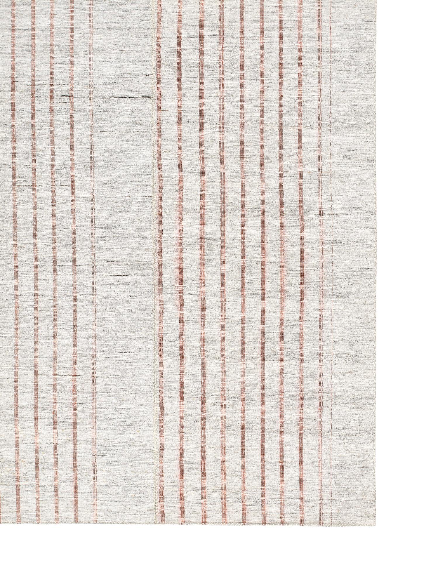 Persian Vintage Striped Neutral Toned Pelas Rug  For Sale